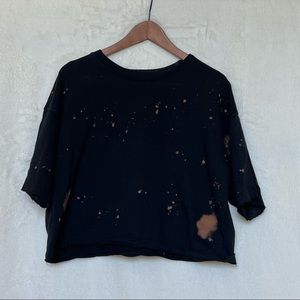 Forever 21 Bleached Crop Top Sweatshirt